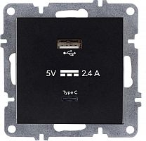 50 07 2000 304 Розетка LAVIN/KAREN USB + TYPE-C механизм черн. ARVIA 