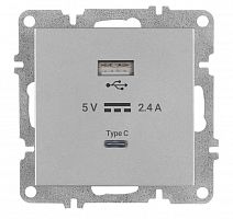 50 03 2000 304 Розетка LAVIN/KAREN USB + TYPE-C механизм сер. ARVIA 