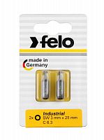 02430036 Бита шестигранная 25мм Industrial 3мм на блистере (уп.2шт) FELO 