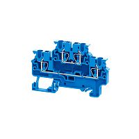 289765 Клемма двухъярусная пружинная OptiClip CXDL-2.5-2L-I-BU син. КЭАЗ 