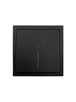 704-4288-108QC Кнопка звонка СП ZIMA IP20 с индикацией безвинтов. зажим механизм черн. бархат LEZARD 
