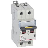 409568 Выключатель автоматический модульный 2п C 16А 16кА DX3 10000 2мод. DC 250В Leg 