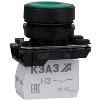 248247 Кнопка КМЕ 4511м 1но+1нз цилиндр IP54 зел. КЭАЗ 