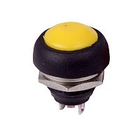 36-3052 Выключатель-кнопка 250В 1А (2с) OFF-(ON) Б/Фикс желт. Micro (PBS-33В) Rexant 