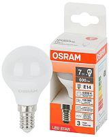 4058075695955 Лампа светодиодная LED Star 7Вт шар 4000К E14 600лм (замена 60Вт) OSRAM 