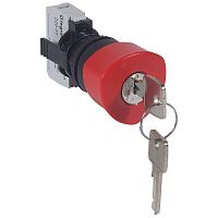 023722 Кнопка грибовидная Osmoz d40мм НЗ аварийн. откл. с ключом №455 красн. Leg 