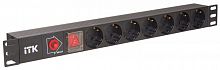 PH13-7D3 Блок розеток 7 мест PDU (немец. станд.) с LED выкл. и защ. от перенапр. без шнура вход C14 алюм. профиль ITK 