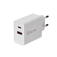 16-0278 Устройство зарядное сетевое для iPhone/iPad Type-C + USB 3.0 с Quick charge бел. Rexant 