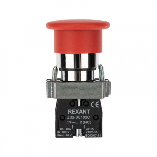 36-5543 Кнопка грибовидная XB2-BS NC красн. Rexant  фото 3