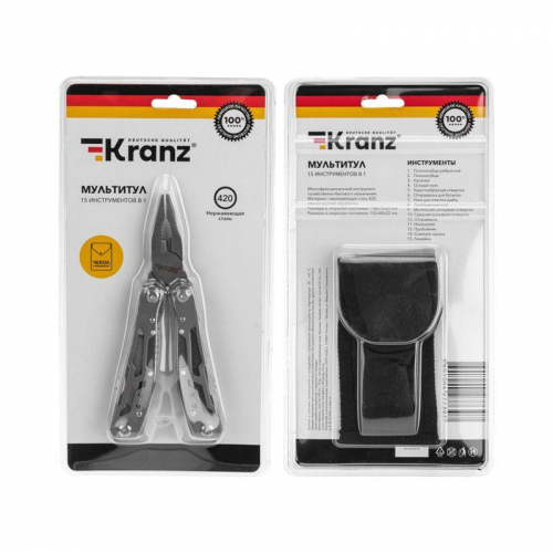 KR-12-4942-2 Мультитул 15 в 1 158мм Kranz  фото 8