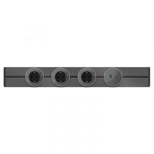 MTK13001G Розетка MultiTrack 16А 250В 2P+E кругл. графит SE  фото 2
