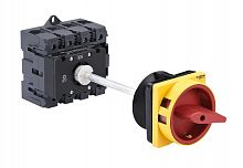MSD100440R Выключатель-разъединитель 4п 100А IP20 с красн. выносн. рукоят. на дин-рейке/плате с замком SE 