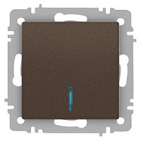 Б0063463 Выключатель 1-кл. СП Accent 6-102-08 10А IP20 250В с подсветкой AL/CU бронза Intro 