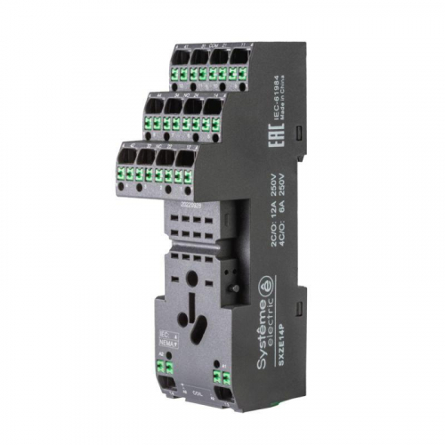 SXZE14P Розетка для реле 2/4СО 12/6А separated SE 