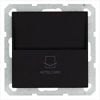 G6209PB Выключатель карточный 10А IP20 отельный механизм черн. матовый soft touch Jasmart 