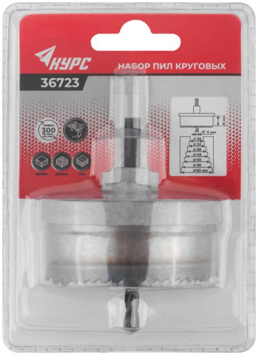 36723 Пила круговая с каленым зубом 1дюйм 26-63мм КУРС  фото 3