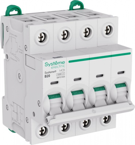 S9F31420 Выключатель автоматический 4п B 20А 10кА Systeme9 400В SE 