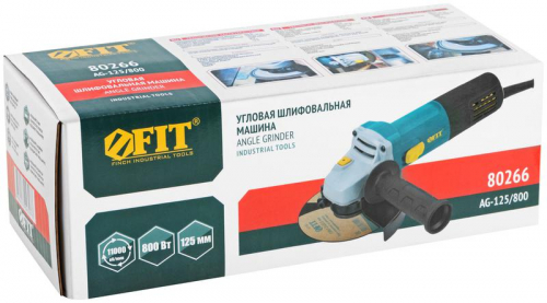 80266 Машина шлифовальная угловая 800Вт 11000об/мин; КлК 125мм FIT  фото 3