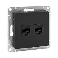 UP1-SOB-2RJ45-5 Розетка компьютерная 2-м СП Эпика RJ45 кат.5 механизм черн. EKF 