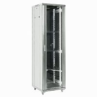 04-1866-211 Шкаф телекоммуникационный напольный 19дюйм 18U 600х600х987 передняя дверь стекло дверь задняя металл разборный сер. RAL7035 Rexant 