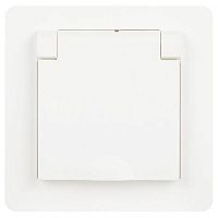 Б0060639 Розетка 1-м СП Style 7-203-01 16А IP20 250В 2P+E Schuko с заземл. с крышкой бел. Intro 