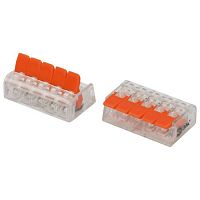 Б0067883 Клемма универсальная компактная 221-415 5-проводная 0.2-4кв.мм с рычагами NO-225-352 (уп.20шт) Эра 