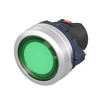 M22P-FMLGA Кнопка плоская без фиксации алюм. кольцо прозр. зел. DKC 