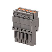 VPR-P-2.5-5 Штекер зажим push-in 5 точек подкл. 2.5кв.мм сер. DKC 