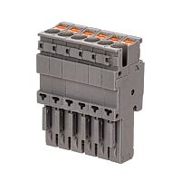 VPR-P-2.5-6 Штекер зажим push-in 6 точек подкл. 2.5кв.мм сер. DKC 