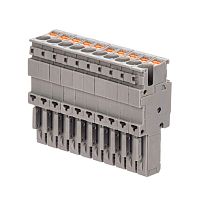VPR-P-2.5-10 Штекер зажим push-in 10 точек подкл. 2.5кв.мм сер. DKC 
