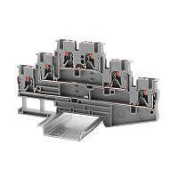 VPRTT-2.5-3L-LNPE Клемма трехуровневая проходной уровень; син. и заземл.; зажим push-in; 6 точек подключения; 2.5кв.мм DKC 