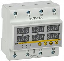 IVC41-3-63 Реле напряжения и тока РНТ-д трехфазное 90мм 63А IEK 