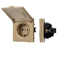 054282 Розетка 1-м СП SCT-NOBE-MCP-SFPL-GD 16А IP44 230В влагозащ. механизм Arlight 