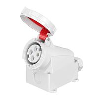 WS346-032-40 Розетка настенная WS 32А 4п 3P+E 400В 3h IP67 DKC 