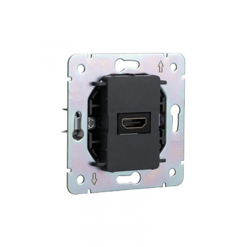 KR-78-0730-3 Розетка СП ROUND HDMI IP20 оникс Kranz  фото 6