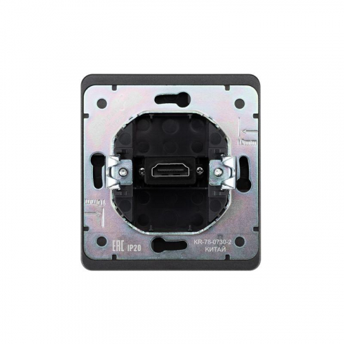 KR-78-0730-2 Розетка СП ROUND HDMI IP20 титан Kranz  фото 3