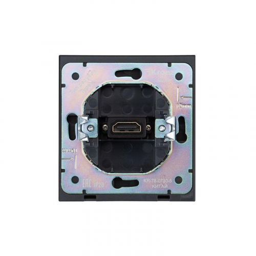 KR-78-0730-5 Розетка СП STRONG HDMI IP20 антрацит Kranz  фото 3