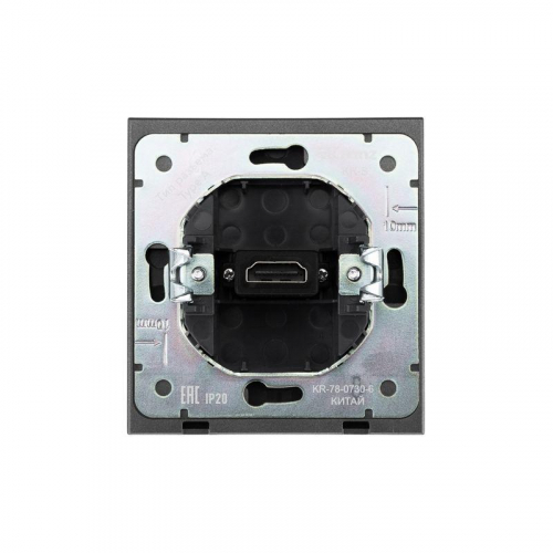 KR-78-0730-6 Розетка СП STRONG HDMI IP20 графит Kranz  фото 3