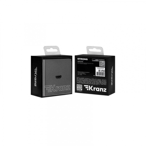 KR-78-0730-6 Розетка СП STRONG HDMI IP20 графит Kranz  фото 7