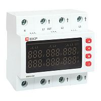 MRVA-3-63A-v2 Реле напряжения и тока 3ф MRVA 63А с дисплеем EKF 