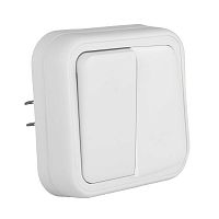 BT2-SWW-21 Выключатель проходной 2-кл. СП Бронто 10А IP55 автоматические клеммы бел. EKF 