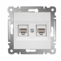 57001036 Розетка компьютерная 2-м Cat 5 СП 16А IP20 250В Karea механизм бел. Makel 