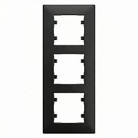 88054708 Рамка 3-м вертикальная Karea RIZZ черн. Makel 
