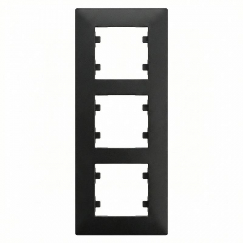 88054708 Рамка 3-м вертикальная Karea RIZZ черн. Makel 