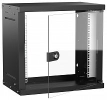 LWE5-09U53-GF-G Шкаф настенный 9U 550х350мм дверь стеклян. черн. GENERICA 