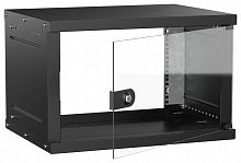 LWE5-06U64-GF-G Шкаф настенный 6U 600х450мм дверь стеклян. черн. GENERICA 