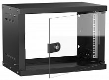 LWE5-06U53-GF-G Шкаф настенный 6U 550х350мм дверь стеклян. черн. GENERICA 