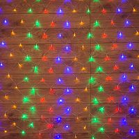215-119-6 Гирлянда светодиодная "Сеть" 1х1.5м 96LED мультиколор 12Вт 220-240В IP20 с контроллером 8 режимов провод ПВХ прозр. Neon-Night 