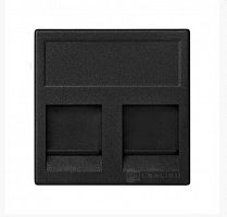 KB76-14 Адаптер на 2 RJ45 коннектора защ. шторки графит Simon Connect 