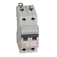 408029 Выключатель автоматический модульный 2п D 10А 10кА DX3 6000 2мод. 230/400В Leg 